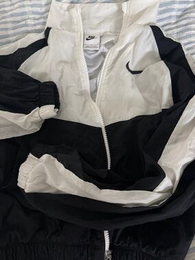 Nike Women’s Black and White Colorblock Bomber Jacket